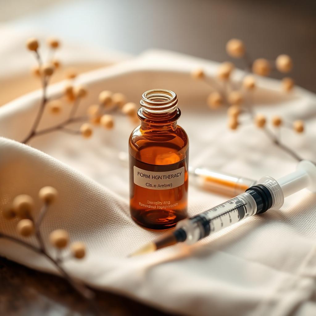 Bioidentical hormone therapy vial and syringe